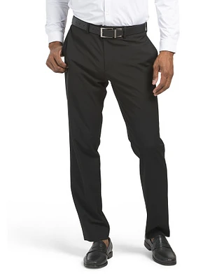 Solid Stretch Dress Pants for Men