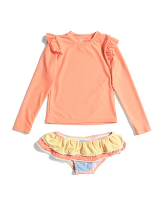 Infant And Toddler Girls Good Vibe Two-piece Swim Set