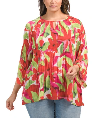 Plus Pleated Blouse for Women