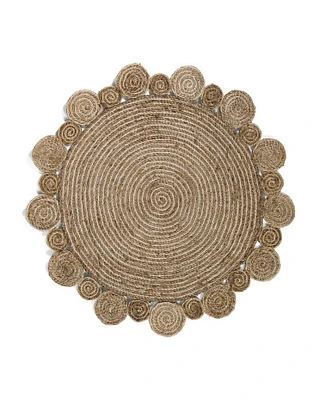 4ft Scalloped Jute Rug