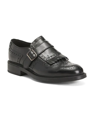 Leather Brogue Kiltie Fringe Loafers for Men