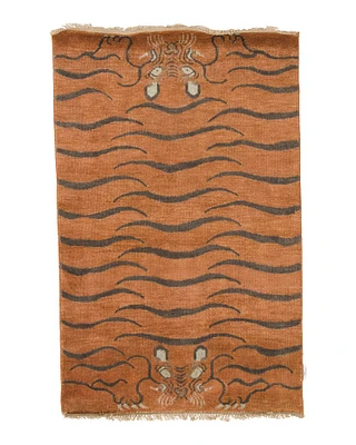 3.5x5.5 Wool Hand Knotted Tiger Rug