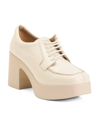 Leather Lowe Heeled Oxfords for Women