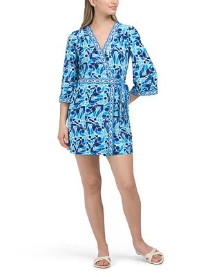 Bell Sleeve Wrap Style Romper for Women