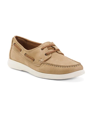 Brannon Leather Two Eye Boat Shoes