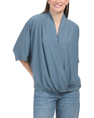 Wrap Style Knit Shirt for Women