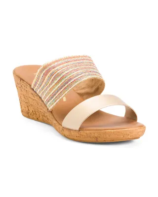 Two Band Cork Sandals For Women