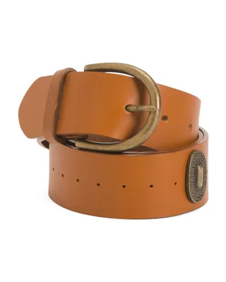 Leather Hole All Around Buckle Belt