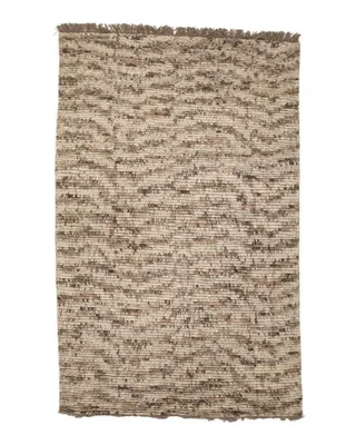 5X8 Wool Feathers Hand Knotted Rug