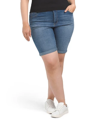 Plus Baby Rolled Bermuda Shorts For Women