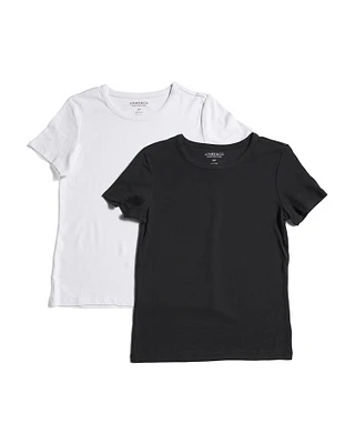 2Pk Short Sleeve Crew Neck T-Shirts For Women