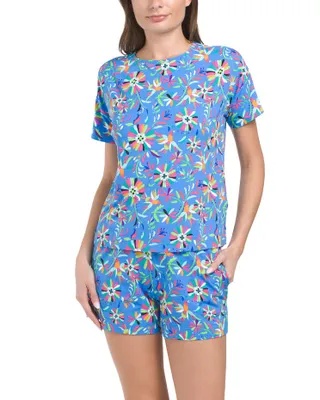 Tropical Floral Pajama Short Set