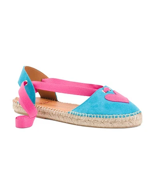 Heart And Lace Up Sling Back Espadrille Flats For Women