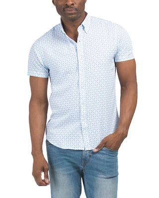 Short Sleeve Dressy Tech Button Down Shirt For Men