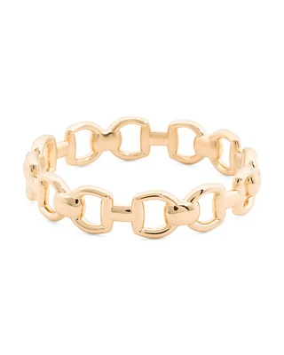14K Gold Horsebit Bangle Bracelet For Women