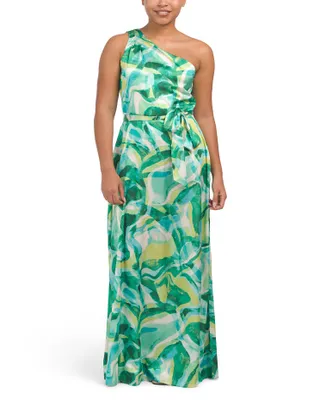 One Shoulder Printed Maxi Dress For Women