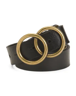 Leather Double Circle Belt For Women