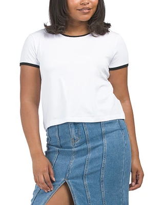 Pima Cotton Blend Short Sleeve Crew Neck Baby T-Shirt For Women