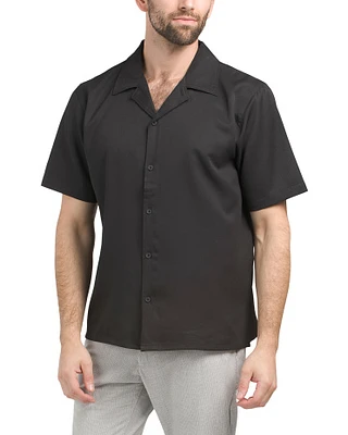 Short Sleeve Boxy Button Down Shirt For Men