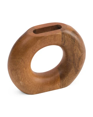 8X7In Wood Donut Vase