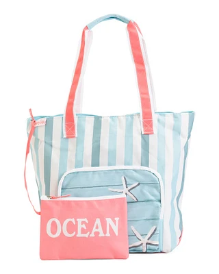 Seashells Beach Tote With Pouch For Women