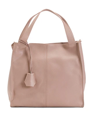 Leather Large Square Tote