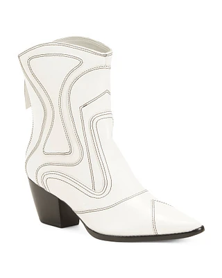 Aries Western Leather Booties For Women