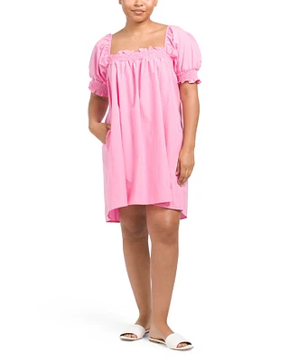 Puff Sleeve Square Neck Mini Dress For Women