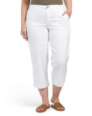 Plus Recycled Comfort Fit Utility Ankle Pants For Women