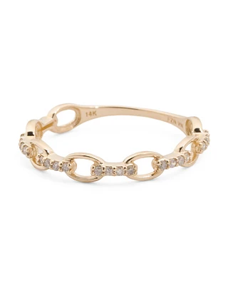 14Kt Gold Diamond Chain Link Ring