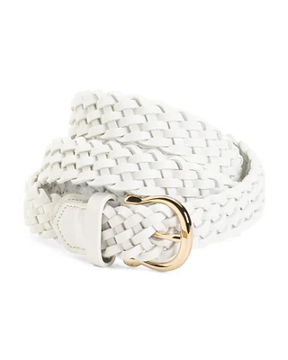 Leather Classic Braided Belt For Women