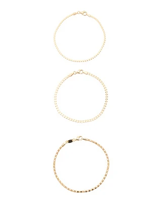 18Kt Gold Plated Set Of Three Bracelets For Women