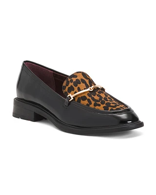 Eda Leather And Haircalf Loafers For Women