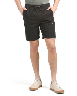 Twill Zip Cargo Shorts For Men