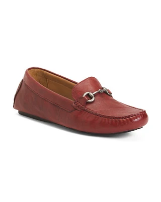 Leather Maggie Bit Driving Loafers For Women