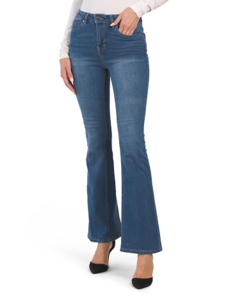 High Waisted Recycle Denim Flare Jeans