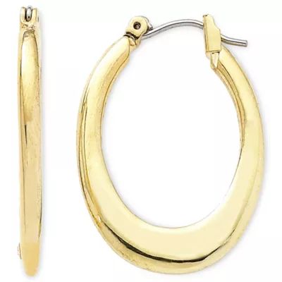 Liz Claiborne Gold Tone Oval Hoop Earrings