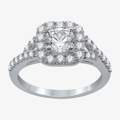Limited Time Special! Womens Lab Created White Sapphire Sterling Silver Cushion Cocktail Ring