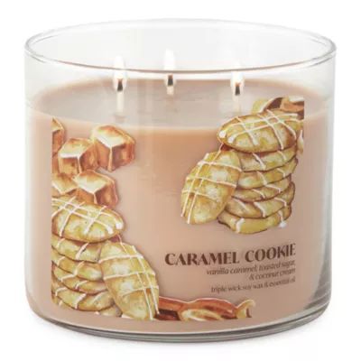 Distant Lands 14 Oz. 3 Wick Caramel Cookie Scented Jar Candle