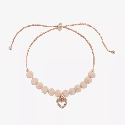 Bijoux Bar Rose Tone Link Heart Chain Bracelet