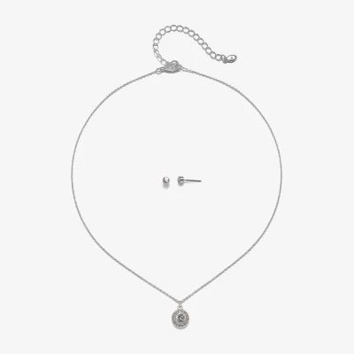 Bijoux Bar Pendant Necklace & Stud Earring Jewelry Set
