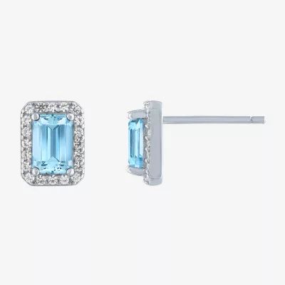 Limited Time Special! Lab Created Blue Topaz Sterling Silver 8mm Stud Earrings