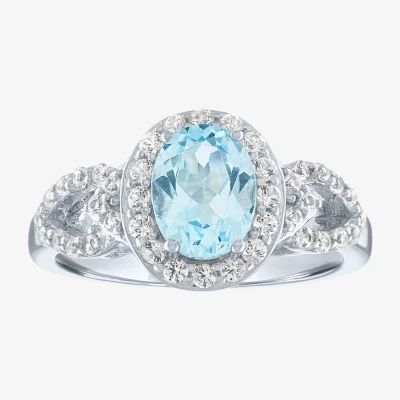 Limited Time Special! Womens Lab Created Blue Topaz Sterling Silver Cocktail Ring