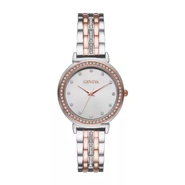 Geneva Ladies Womens Crystal Accent Two Tone Bracelet Watch Fmdjm236 |  Hawthorn Mall