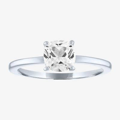 Limited Time Special! Womens Lab Created White Sapphire Sterling Silver Solitaire Cocktail Ring