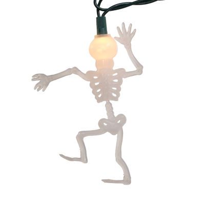 Kurt Adler 10-Light Dancing Skeleton Clear Outdoor String Lights