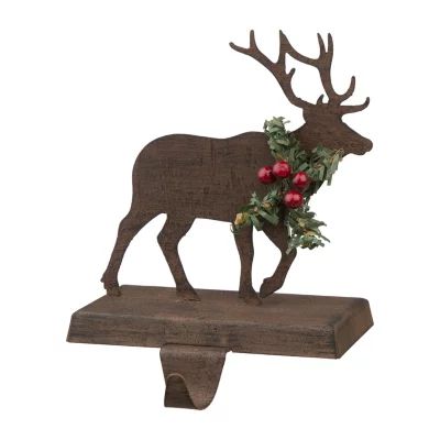 Glitzhome Wooden & Metal Reindeer Christmas Stocking Holder