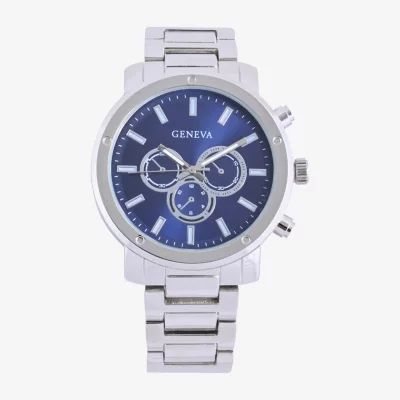 Geneva Mens Silver Tone Bracelet Watch Mac8092jc