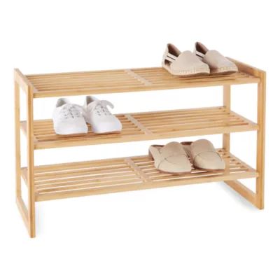 Home Expressions -Compartment -Shelf Bamboo Shoe Rack