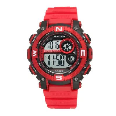 Armitron Pro Sport Mens Digital Red Strap Watch 40/8284rdbk